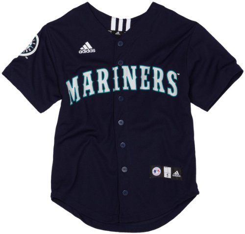 MLB Boys' Seattle Mariners Screen Print Baseball Jersey, Dark Navy, Large