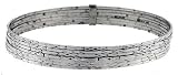 8 mm (5/16) Sterling Silver Textured Finish 7-Day Bangle for Large 8 Wrists
