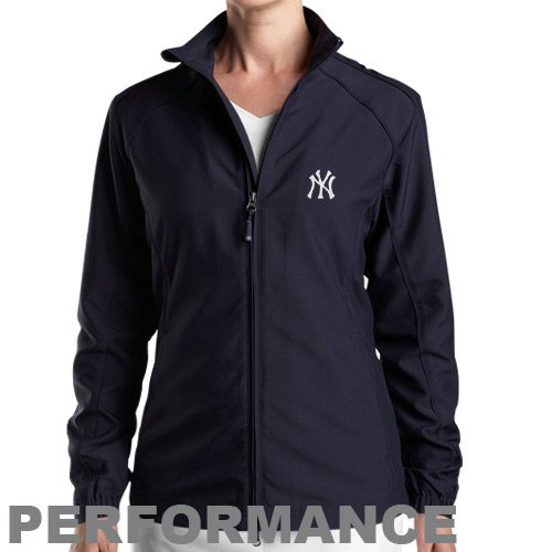 Cutter & Buck New York Yankees Ladies Navy Blue Full Zip Performance Windshirt (Medium)