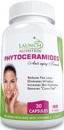 #1 PHYTOCERAMIDES - Highest Quality Plant Derived From Rice - Clinically SUPERIOR to 350mg Wheat - 100% All Natural Anti Aging Skin Care Supplement - Gluten Free - Skin Restoring Supplement for Ultimate Results - Supports Natural Skin Rejuvenation - 30 Capsules Month Supply -100% Money Back Guarantee