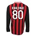 adidas Ronaldinho AC Milan Long Sleeve Home Replica Soccer Jersey 09/10