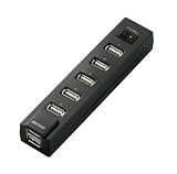 BUFFALO USB2.0Hub �����&�Х��ѥ 7�ݡ��� ���楹���å��� �֥�å� BSH7A02BK