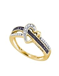 0.25CTW BLACK DIAMOND HEART RING