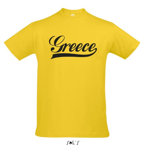 T-Shirt Griechenland Oldschool Greece LÄNDERSHIRT EM / WM FAN Trikot S-XXL , Gold – schwarz , S