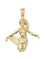 CleverEves 14K Gold Pendant Mermaid 3-D 12.2 - Gram(s)
