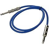 Seismic Audio SASTSX-3Blue-6PK 3-Feet TS 1/4-Inch Guitar, Instrument, or Patch Cable, Blue
