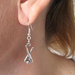 Bats with Ball Earrings