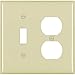 Legrand - Pass & Seymour TPJ18ICC10 Trade Master Jumbo Combination Wall Plate With One Toggle Switch/One Duplex Opening, Two Gang , Ivory