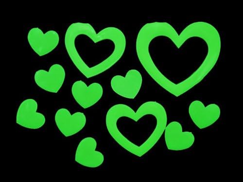 Sellingpillar Glow in the Dark Fluorescent Decal Art Wall Stickers Kid Home Decor (Heart-Shaped)