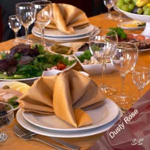 12 Each 72x72 Dusty Rose Restaurant Linen Tablecloths Bridal Satin Side Panels