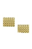 14k Gold Cufflinks - Solid 14k Shine and Matte Woven Cufflinks