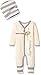Burt's Bees Baby Unisex Organic Snap Front Convertible Foot Coverall and Slouchy Hat, Buttermilk Honey, 6-9 Months