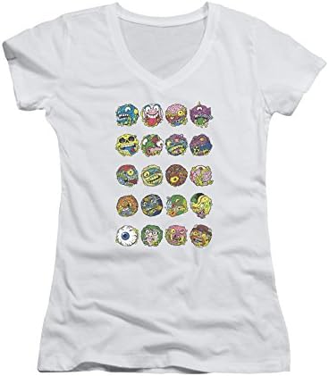 Unique Vintage MADBALLS/BALL COLUMNS Junior V-Neck T-Shirt White X-Large