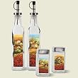 Gift set Artworks olive oil bottles ~ Red Poppies ~ set of 2 bottles with mat...