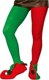 Red & Green Elf Tights Adult