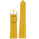 Watch Band Genuine Leather Lizard Yellow 16mm