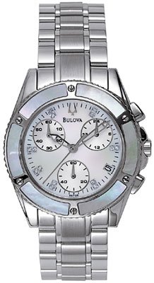Bulova Women's Diamond Dial Chronograph Watch #96P25