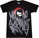  : Batman Dark Knight: Joker "Why So Serious" Black T Shirt