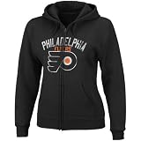 Philadelphia Flyers Women's Black Lasting Strength Full-Zip Fleece Hooded Sweatshirt