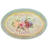 Wooden Oval Wall Plaque Powder Room Original Artwork