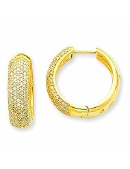 1.1 Carat 14K Gold Diamond Hinged Hoop Earrings