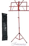 Portable Red Folding Sheet Music Stand with Carrying Bag