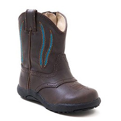 Roper Girls Boys Dark Brown Detail Cowboy Boots Infant Toddler 2-8