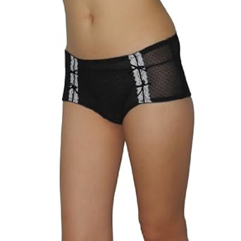 Ladies Marilyn Monroe Sexy Sheer Stretch Hipster Brief Panties Underwear / Knickers - Black