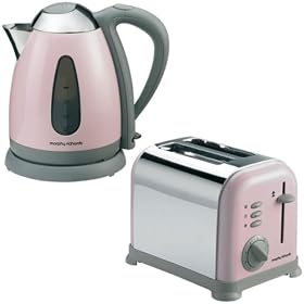 kettle(43064) and 2 slice toaster (44065) in accents pink