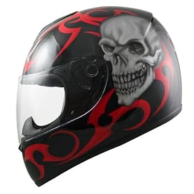 Advanced Hawk Evil Tribal Skulls Black Full Face Motorcycle Helmet