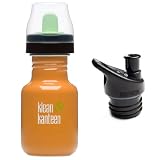 Klean Kanteen Complete Sippy Set (with Sippy Spout, Sippy Adapter, Dome Lid and Sport Cap 2.0) 12 oz - Orange Sunset