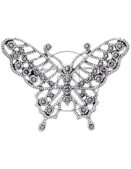 Sterling Silver -Pin Marcasite Butterfly MP009