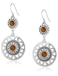 The SAK Etched Double Station Drop Earrings