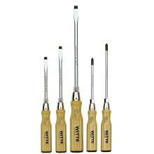 WITTE 620307  5-Piece Wooden Handled Slotted/Phillips Screwdriver Set