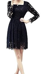 Sexy Long Sleeves Bateau Neck Lace Spring  Dress