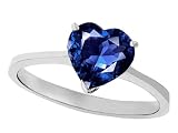 2.00 cttw 14K Gold Lab Created Sapphire Heart Shape Solitaire Engagement Ring - 14kt White or Yellow Gold