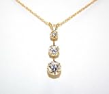 14k Yellow Gold 18 Chain With 3mm, 4mm, 5mm White Cubic Zirconia Forever Necklace
