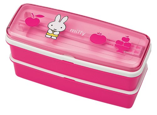 miffy スリム二段弁当箱 (ピンク) MF142PK