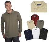 Langarm Polo Shirt Gr. S - 8XL viele Farben