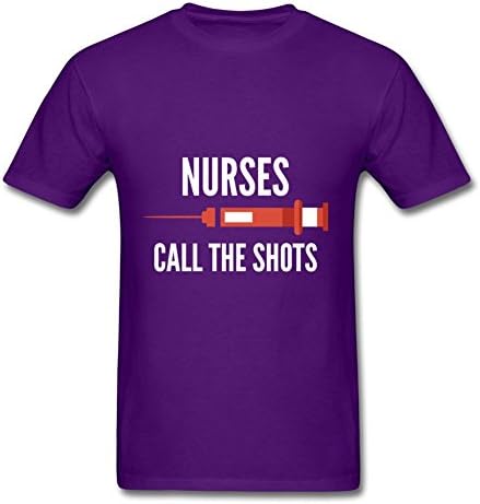 Short-sleeve Nurses Call The Shots T Shirt Vogue Designed Purple Cotton Small Men Custom