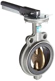 Milwaukee Valve CW223E Series Cast Iron Butterfly Valve, Wafer Style, Aluminum/Bronze Disc, EPDM Seat, Lever Handle, 4