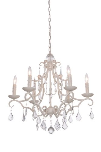  Artcraft Lighting CL1576AW Vintage Six-Light Chandelier, Antique White