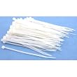 100 White Nylon Cable Zip Ties Self Locking 2.5mm x 4"