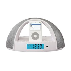 iMode Alarm Clock Radio iPod Docking Station (White)