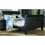 599 Series Sleigh Bed in Black Size: Queen