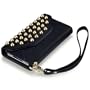 �tui / Housse "Covert" en Cuir Style "Portefeuille" pour iPhone 4S / iPhone 4 - Noir