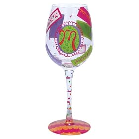 Lolita Wine Glass Letter M