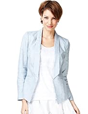 Pure Linen Shawl Collar Plain Jacket