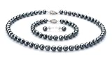 Black 6.5-7mm AA Japanese Akoya Pearl Set 36 inch Rope Length