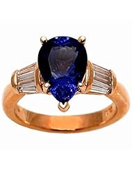 18K Yellow Gold Tanzanite and Diamond Ring -- LIFETIME WARRANTY